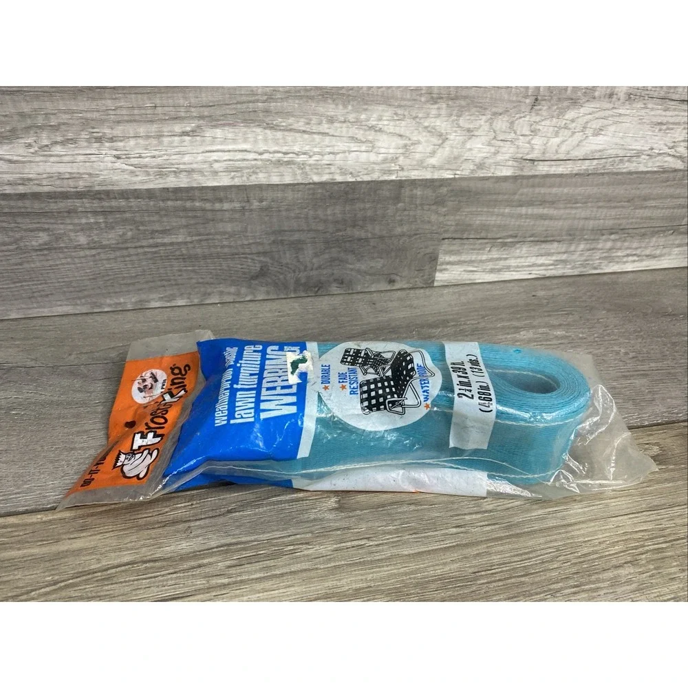 Vintage Frost King Plastic Webbing‎ Lawn Furniture Blue Green 39'